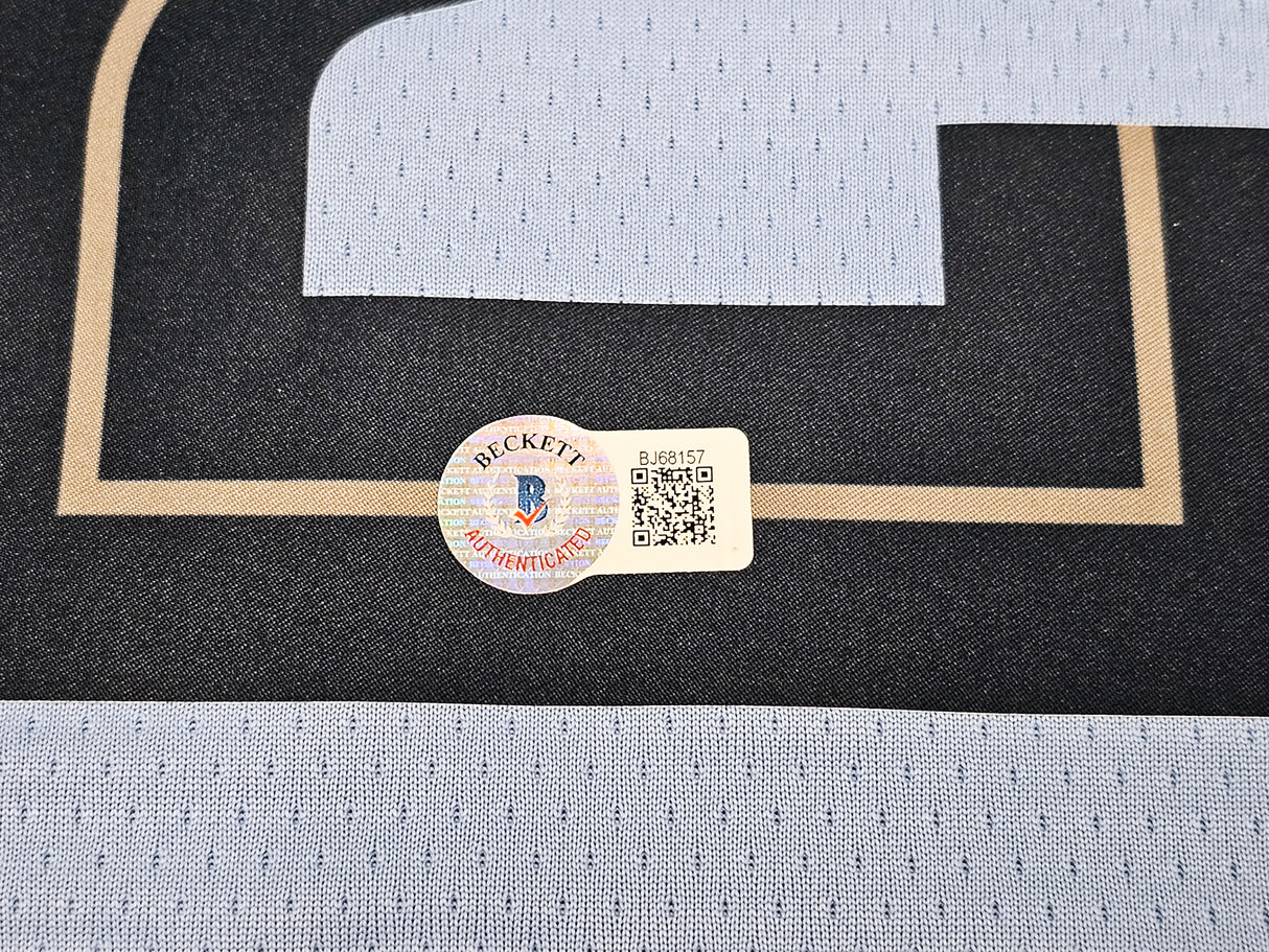 Memphis Grizzlies Ja Morant Autographed Light Blue Jordan Statement Edition Swingman Jersey Size 48 Beckett BAS QR Stock #218578