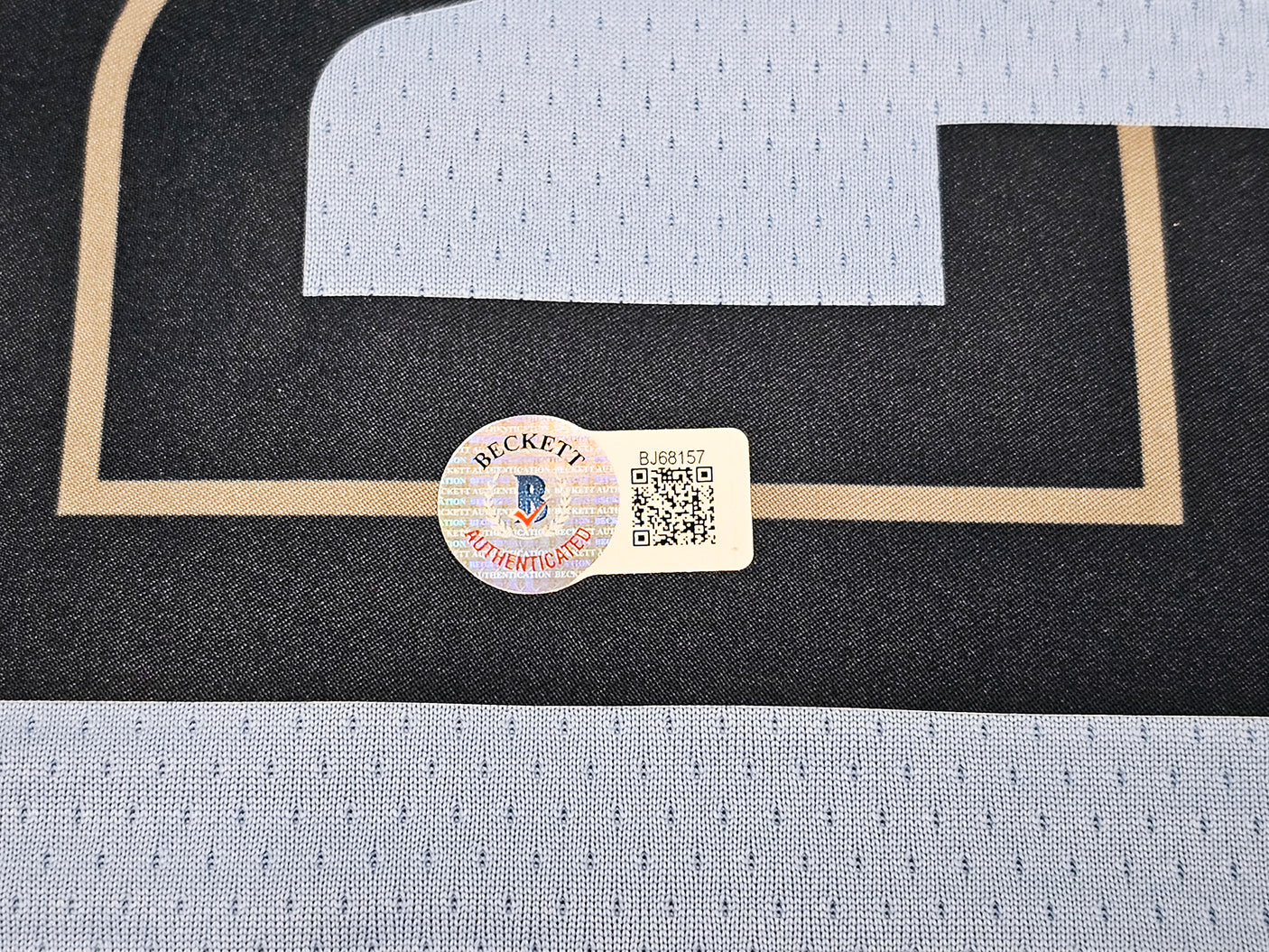 Memphis Grizzlies Ja Morant Autographed Light Blue Jordan Statement Edition Swingman Jersey Size 48 Beckett BAS QR Stock #218578