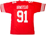 San Francisco 49ers Arik Armstead Autographed Red Jersey Beckett BAS Witness Stock #218744