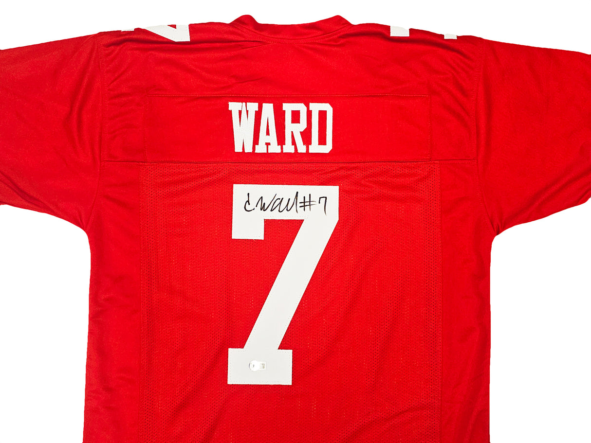 San Francisco 49ers Charvarius Ward Autographed Red Jersey Beckett BAS Witness Stock #218750