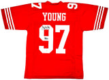 San Francisco 49ers Bryant Young Autographed Red Jersey "HOF 22" Beckett BAS Witness Stock #218751