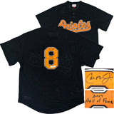 Baltimore Orioles Cal Ripken Jr. Autographed Black Mitchell & Ness Authentic Batting Proactive BP Jersey Size L "HOF 2007" Fanatics Holo Stock #218729