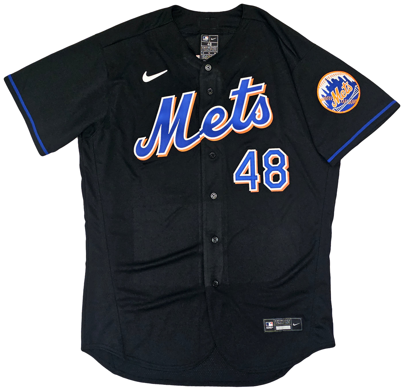 New York Mets Jacob deGrom Autographed Black Nike Authentic Jersey Size 48 Fanatics Holo Stock #218737