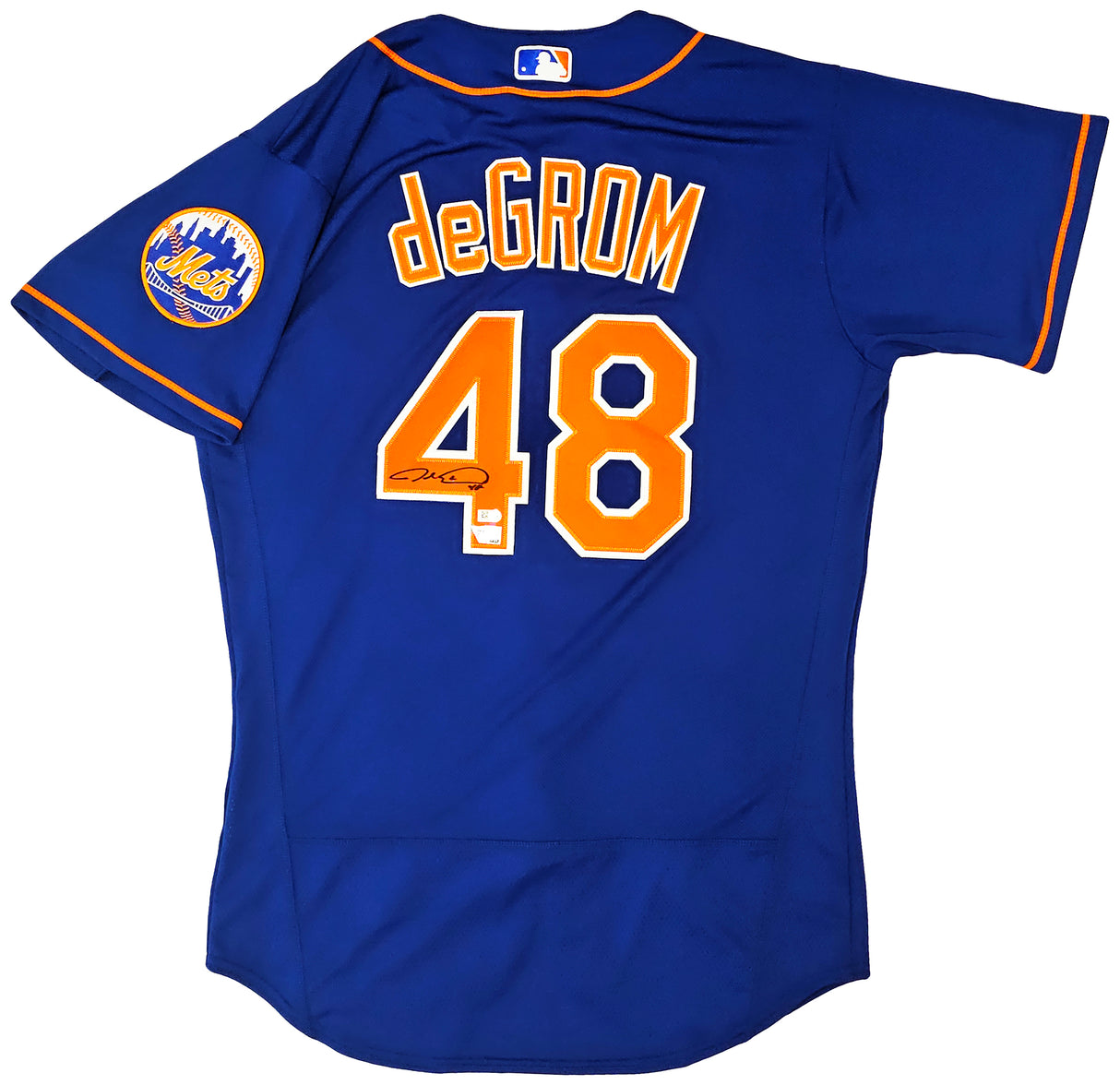 New York Mets Jacob deGrom Autographed Blue Nike Authentic Jersey Size 44 Fanatics Holo Stock #218738