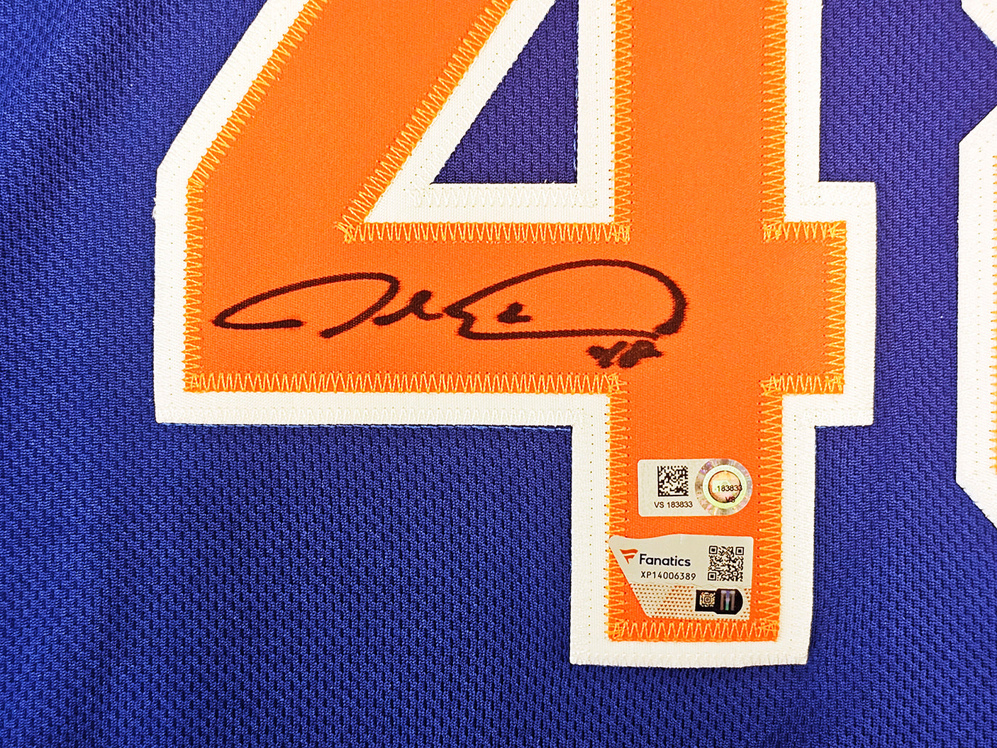 New York Mets Jacob deGrom Autographed Blue Nike Authentic Jersey Size 44 Fanatics Holo Stock #218738