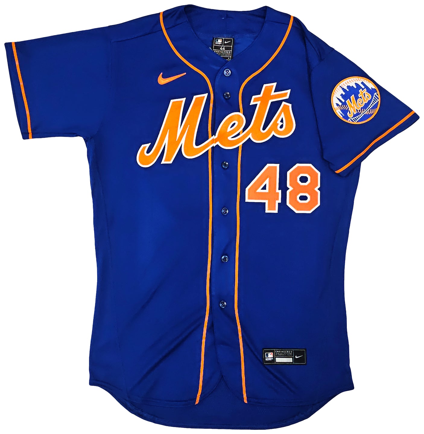 New York Mets Jacob deGrom Autographed Blue Nike Authentic Jersey Size 44 Fanatics Holo Stock #218738