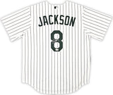 Chicago White Sox Bo Jackson Autographed White Pinstripe Nike Jersey Size L Beckett BAS Witness Stock #218040