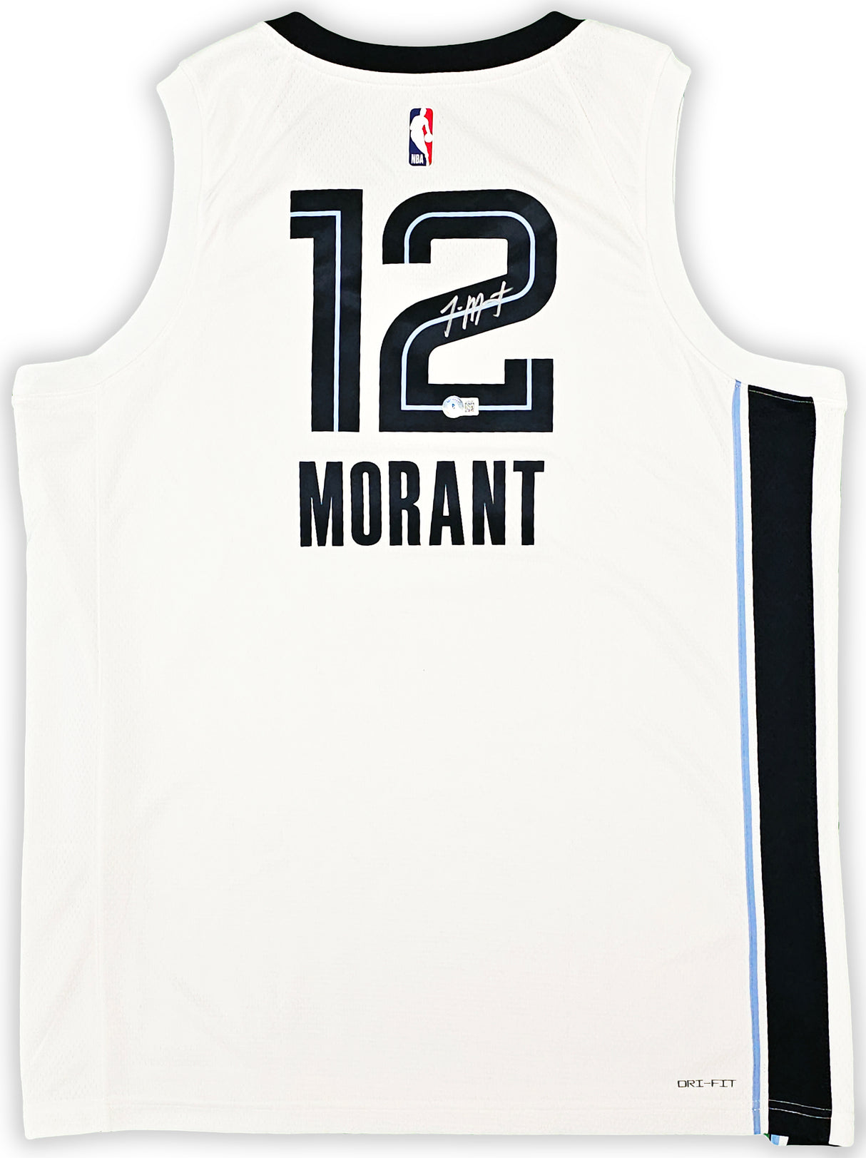Memphis Grizzlies Ja Morant Autographed White Nike Association Edition Swingman Jersey Size 52 Beckett BAS QR Stock #218581