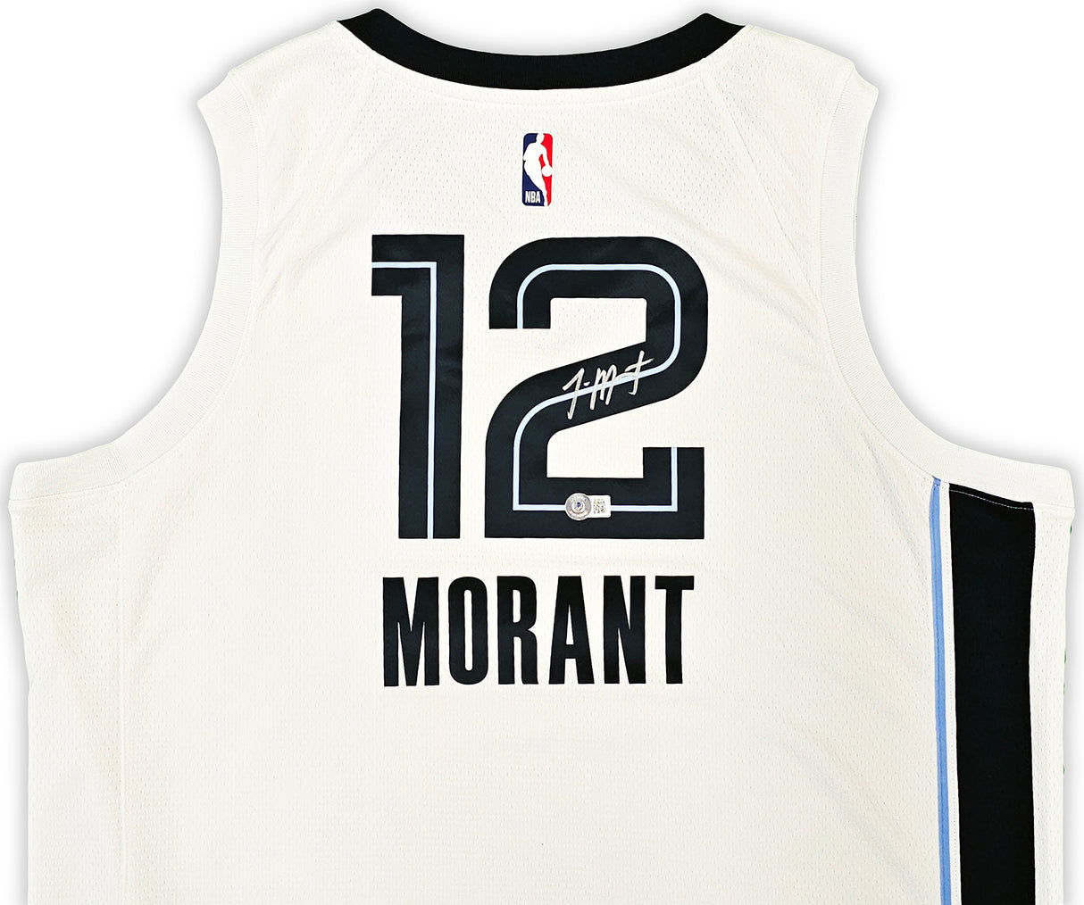 Memphis Grizzlies Ja Morant Autographed White Nike Association Edition Swingman Jersey Size 52 Beckett BAS QR Stock #218581