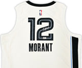 Memphis Grizzlies Ja Morant Autographed White Nike Association Edition Swingman Jersey Size 52 Beckett BAS QR Stock #218581