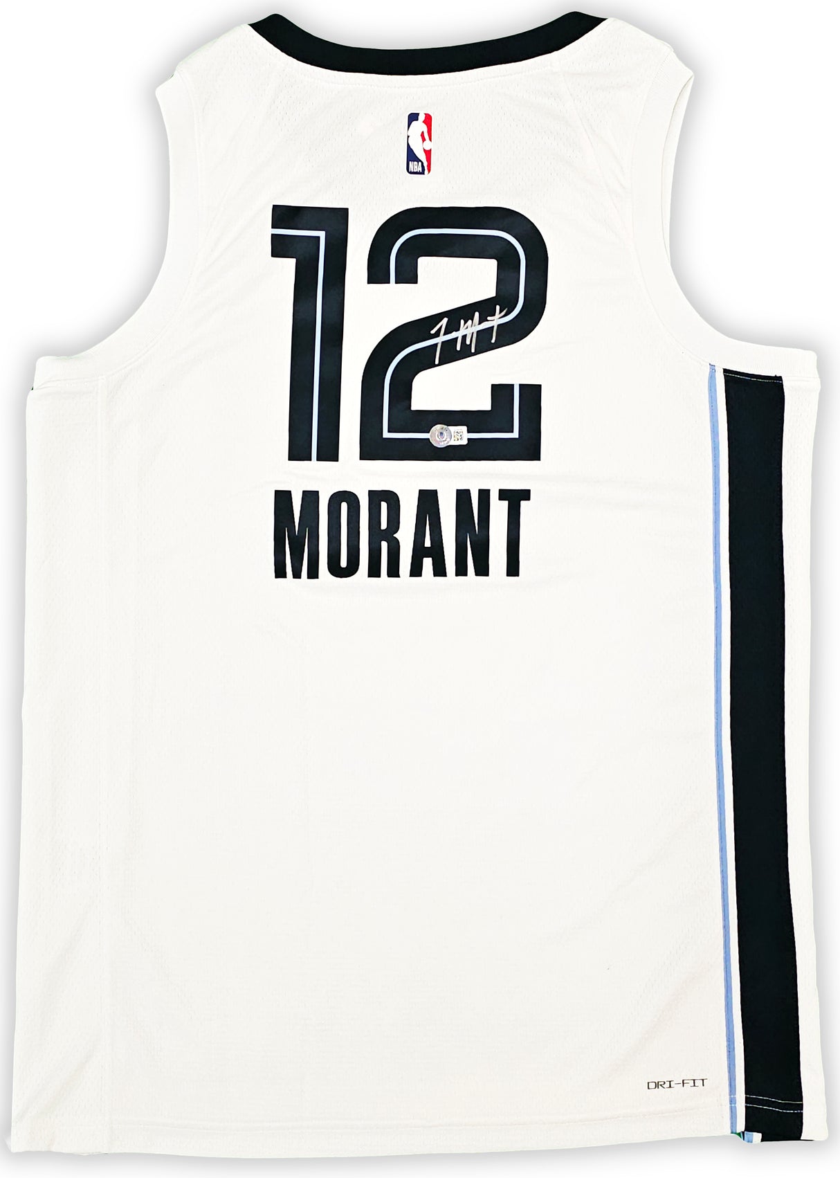 Memphis Grizzlies Ja Morant Autographed White Nike Association Edition Swingman Jersey Size 48 Beckett BAS QR Stock #218582