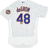 New York Mets Jacob deGrom Autographed White Nike Authentic Jersey Size 44 Fanatics Holo Stock #218735