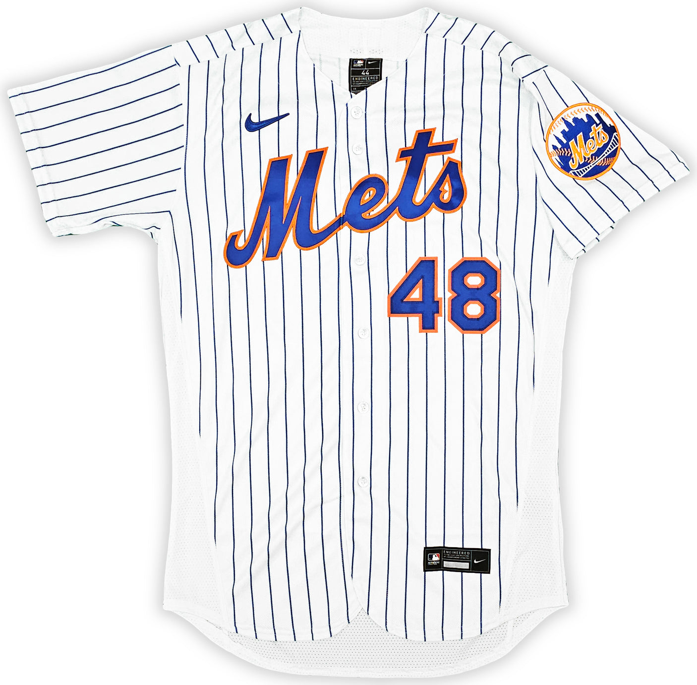 New York Mets Jacob deGrom Autographed White Nike Authentic Jersey Size 44 Fanatics Holo Stock #218735