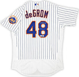 New York Mets Jacob deGrom Autographed White Nike Authentic Jersey Size 44 "18-19 NL CY" Fanatics Holo Stock #218734
