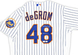 New York Mets Jacob deGrom Autographed White Nike Authentic Jersey Size 44 "18-19 NL CY" Fanatics Holo Stock #218734