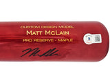 Matt McLain Autographed Red Victus Player Model Bat Cincinnati Reds Beckett BAS Witness Stock #220224