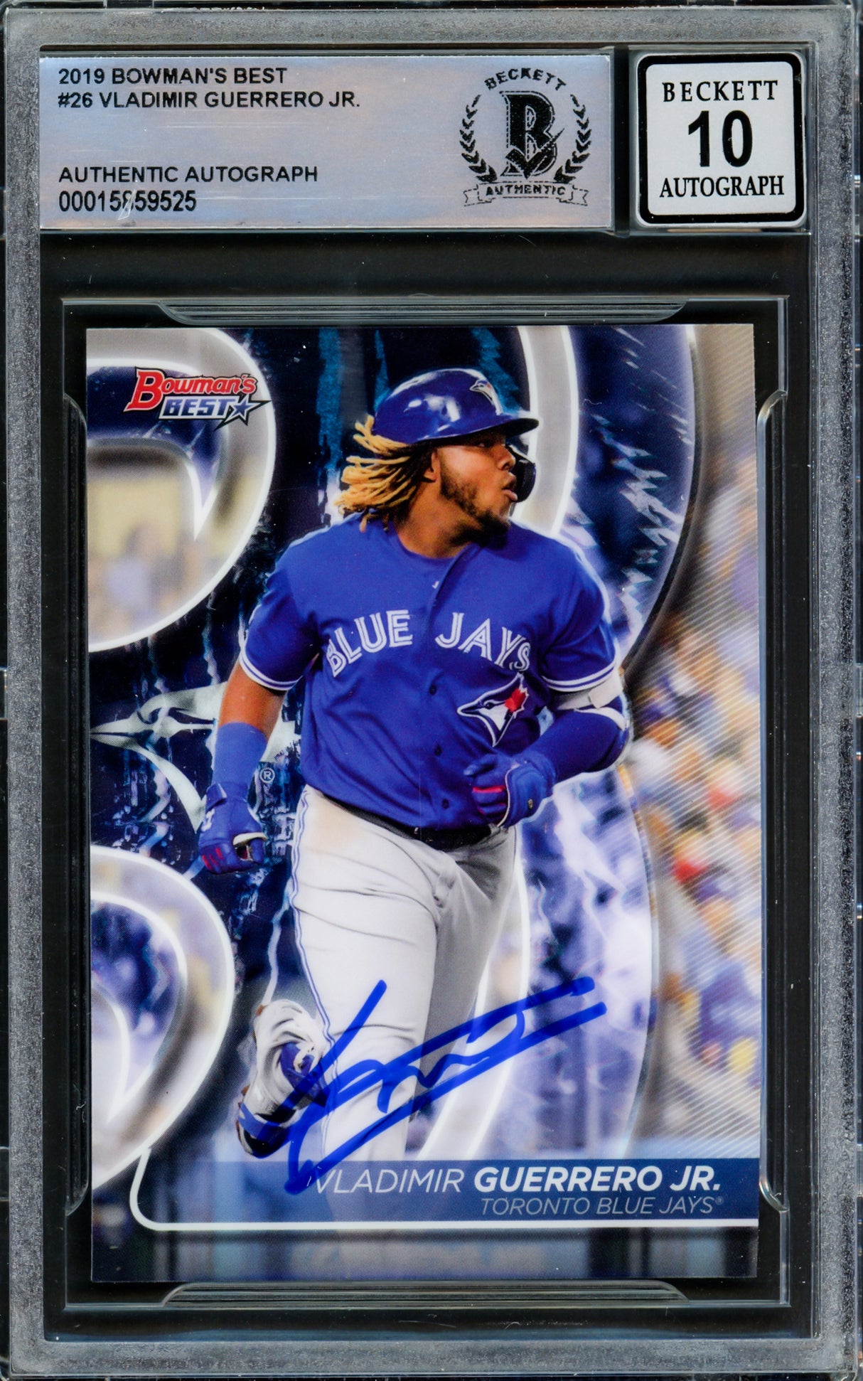Vladimir Guerrero Jr. Autographed 2019 Bowman's Best Card #26 Toronto Blue Jays Auto Grade Gem Mint 10 Beckett BAS #15859525