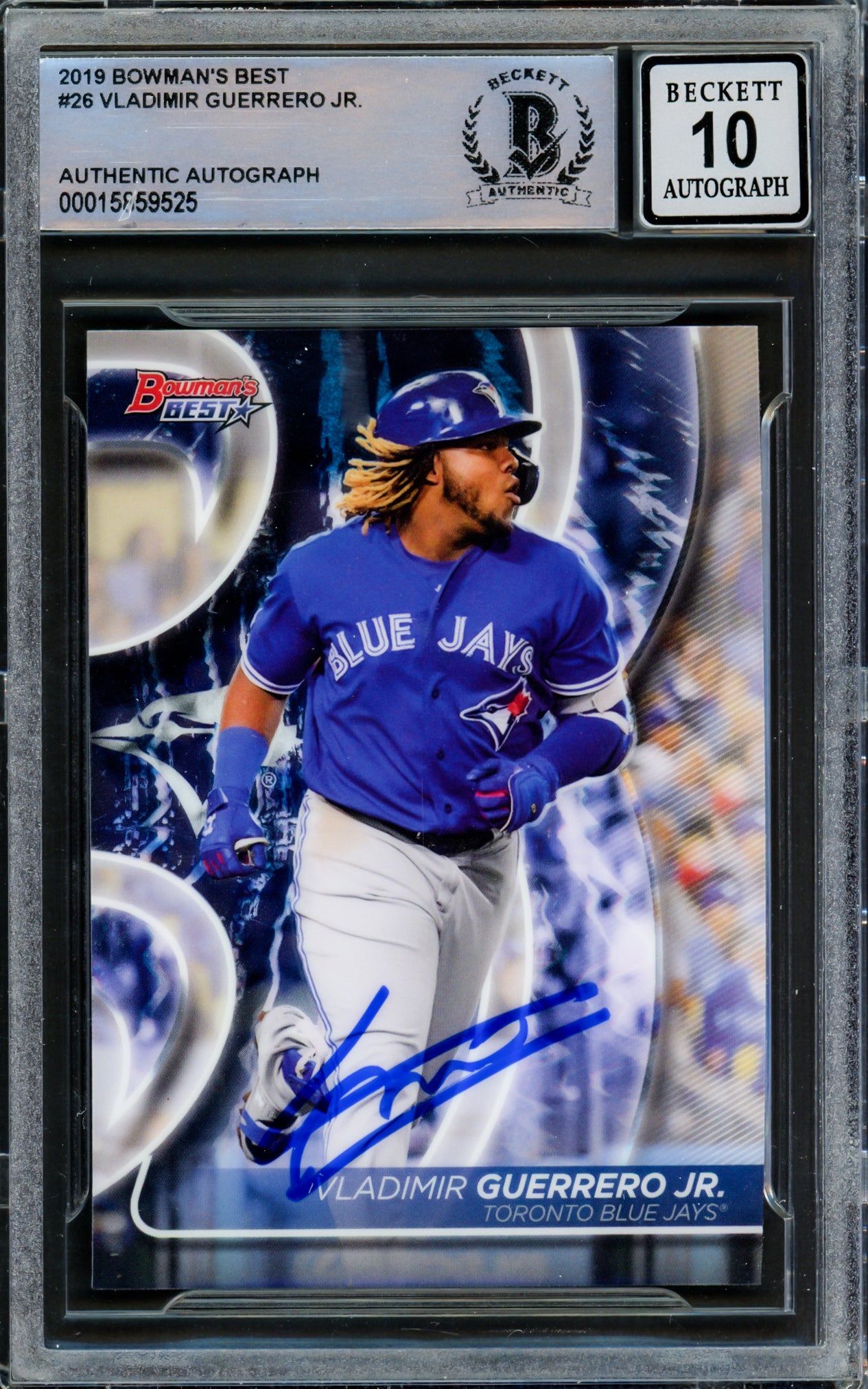 Vladimir Guerrero Jr. Autographed 2019 Bowman's Best Card #26 Toronto Blue Jays Auto Grade Gem Mint 10 Beckett BAS #15859525