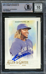 Vladimir Guerrero Jr. Autographed 2020 Topps Allen & Ginter Card #50 Toronto Blue Jays Auto Grade Gem Mint 10 Beckett BAS #15859545