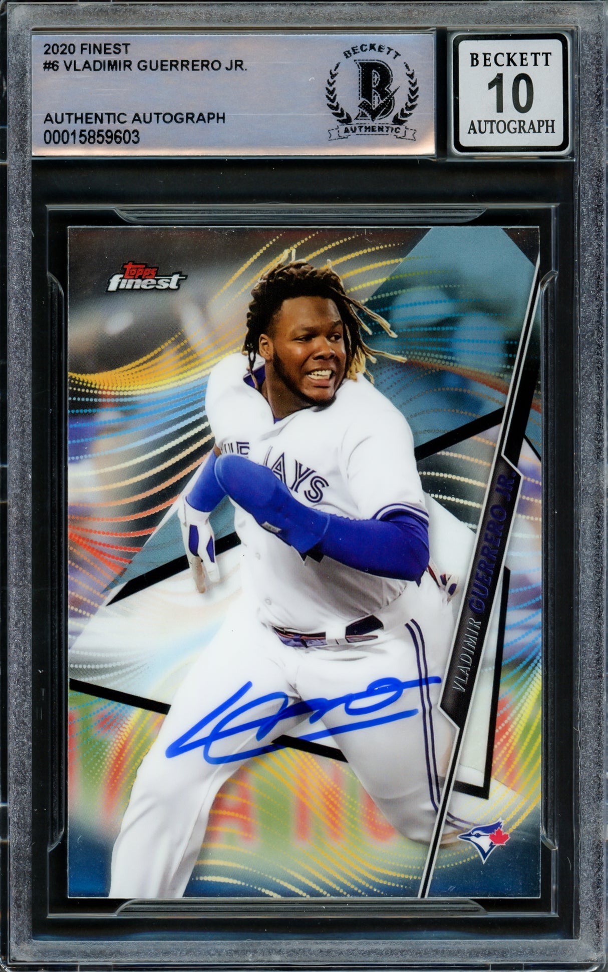 Vladimir Guerrero Jr. Autographed 2020 Topps Finest Card #6 Toronto Blue Jays Auto Grade Gem Mint 10 Beckett BAS #15859603