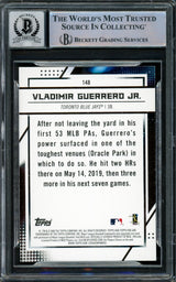 Vladimir Guerrero Jr. Autographed 2020 Topps Fire Card #148 Toronto Blue Jays Auto Grade Gem Mint 10 Beckett BAS #15859606