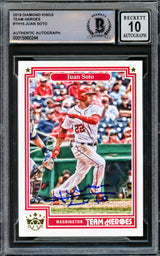 Juan Soto Autographed 2019 Donruss Diamond Kings Team Heroes Card #TH-15 New York Yankees Auto Grade Gem Mint 10 Beckett BAS #15860244