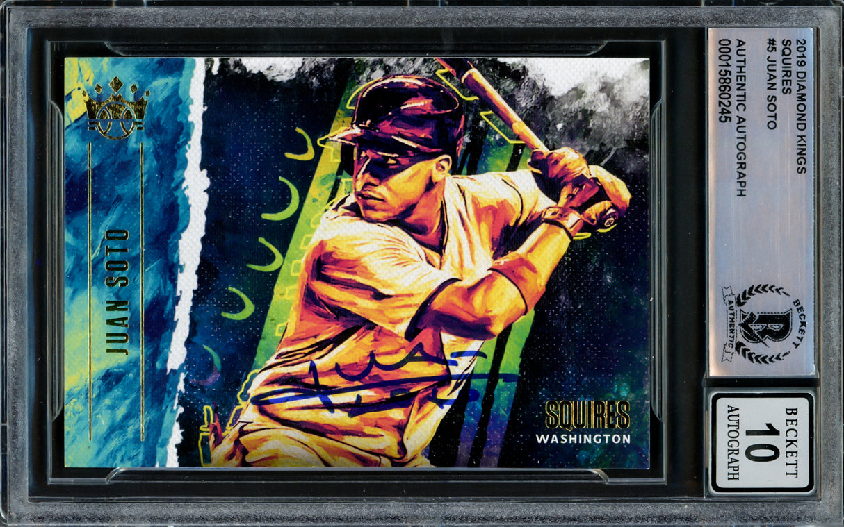 Juan Soto Autographed 2019 Donruss Diamond Kings Squires Card #S5 New York Yankees Auto Grade Gem Mint 10 Beckett BAS #15860245