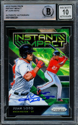 Juan Soto Autographed 2019 Panini Prizm Instant Impact Card #II-7 New York Yankees Auto Grade Gem Mint 10 Beckett BAS #15860291