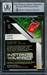 Juan Soto Autographed 2019 Panini Prizm Instant Impact Card #II-7 New York Yankees Auto Grade Gem Mint 10 Beckett BAS #15860291