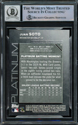 Juan Soto Autographed 2020 Bowman Platinum Card #83 New York Mets Auto Grade Gem Mint 10 Beckett BAS #15860391