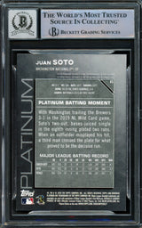 Juan Soto Autographed 2020 Bowman Platinum Card #83 New York Yankees Auto Grade Gem Mint 10 Beckett BAS #15860391