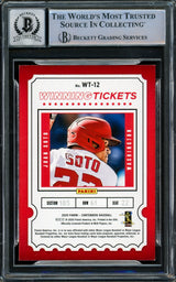 Juan Soto Autographed 2020 Panini Contenders Winning Tickets Card #WT-12 New York Yankees Auto Grade Gem Mint 10 Beckett BAS #15860397