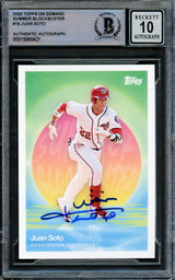 Juan Soto Autographed 2020 Topps On Demand Summer Blockbuster Card #16 New York Mets Auto Grade Gem Mint 10 Beckett BAS #15860421