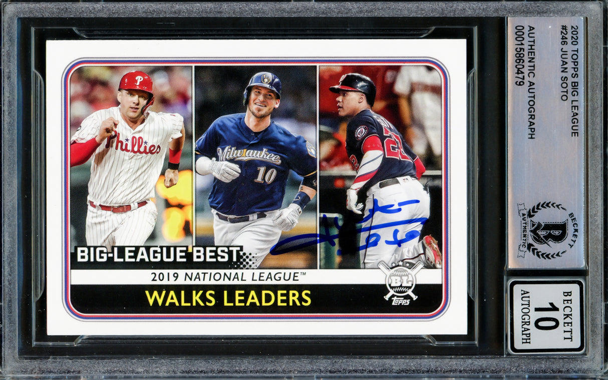 Juan Soto Autographed 2020 Topps Big League Card #246 New York Yankees Auto Grade Gem Mint 10 Beckett BAS #15860479