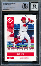 Juan Soto Autographed 2022 Panini Chronicles Card #36 New York Yankees Auto Grade Gem Mint 10 Beckett BAS #15860609