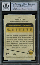 Juan Soto Autographed 2022 Topps Heritage New Age Performers Card #NAP-7 New York Mets Auto Grade Gem Mint 10 Beckett BAS #15860693