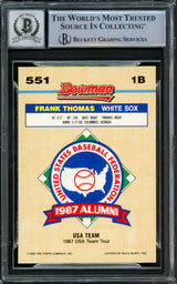 Frank Thomas Autographed 1992 Bowman Gold Foil Card #551 Chicago White Sox Auto Grade Gem Mint 10 Beckett BAS #15860897