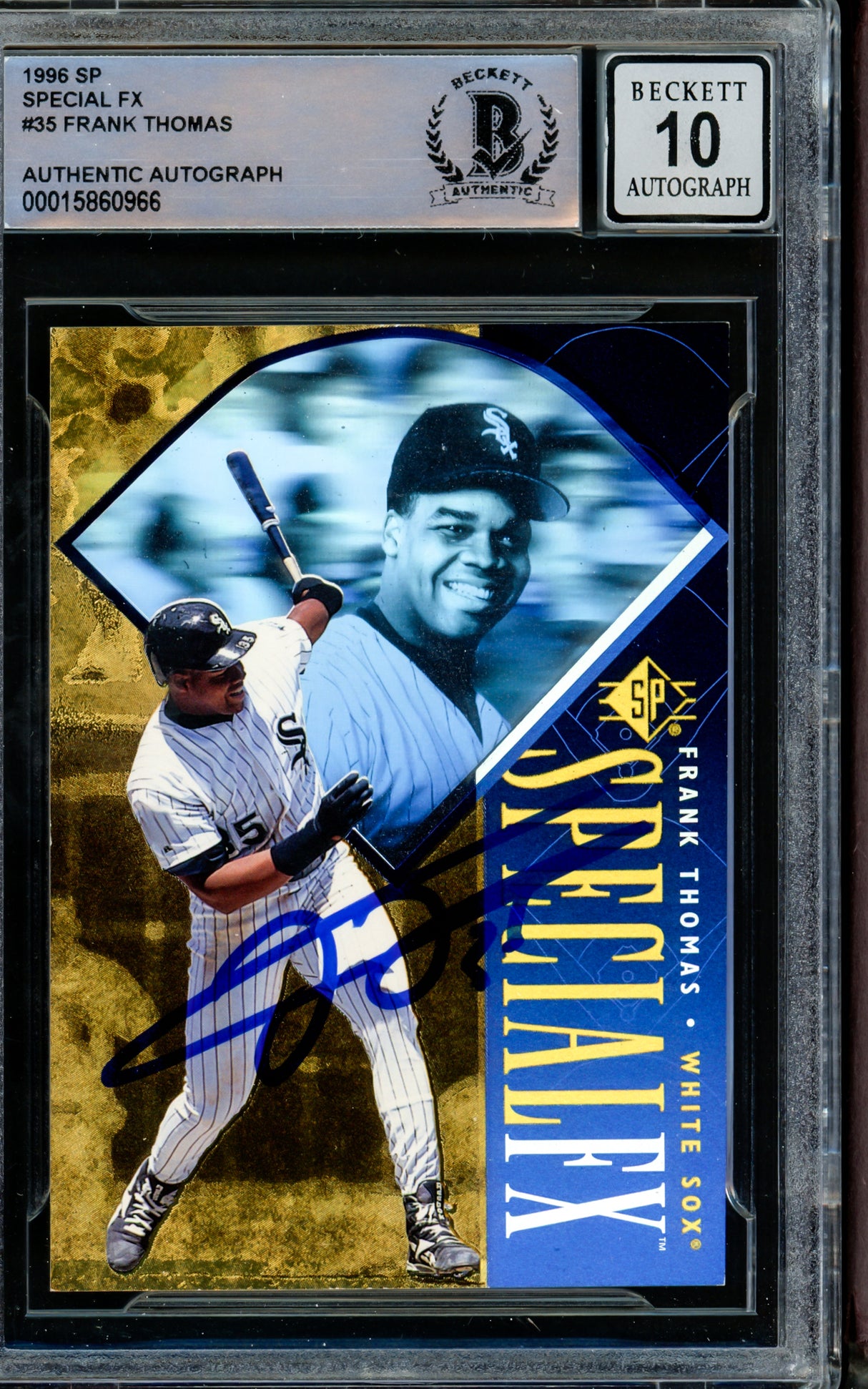 Frank Thomas Autographed 1996 SP Special FX Card #35 Chicago White Sox Auto Grade Gem Mint 10 Beckett BAS #15860966