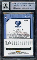 Ja Morant Autographed 2019-20 Hoops Premium Stock Prizms Pulsar Rookie Card #259 Memphis Grizzlies Auto Grade Gem Mint 10 Beckett BAS #15249212
