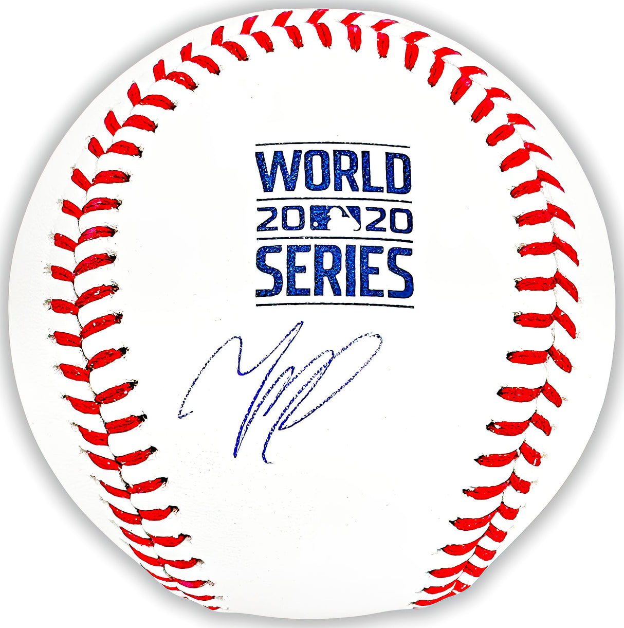 Mookie Betts Autographed Official 2020 World Series Logo MLB Baseball Los Angeles Dodgers Beckett BAS QR Stock #218698