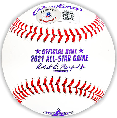 Mookie Betts Autographed Official 2021 All Star Game Logo MLB Game Baseball Los Angeles Dodgers Beckett BAS QR Stock #218699
