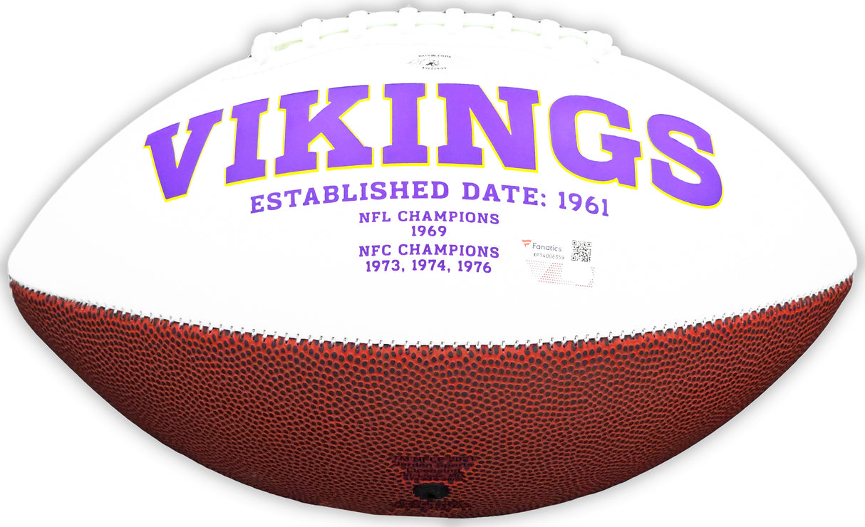 Dalvin Cook Autographed Minnesota Vikings White Logo Football Fanatics Holo Stock #218724