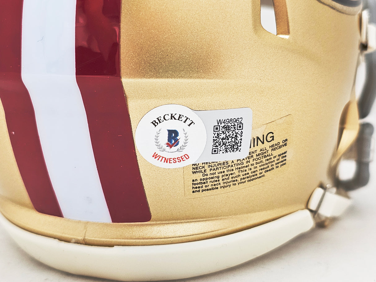 Arik Armstead Autographed San Francisco 49ers Gold Speed Mini Helmet Beckett BAS Witness Stock #218752