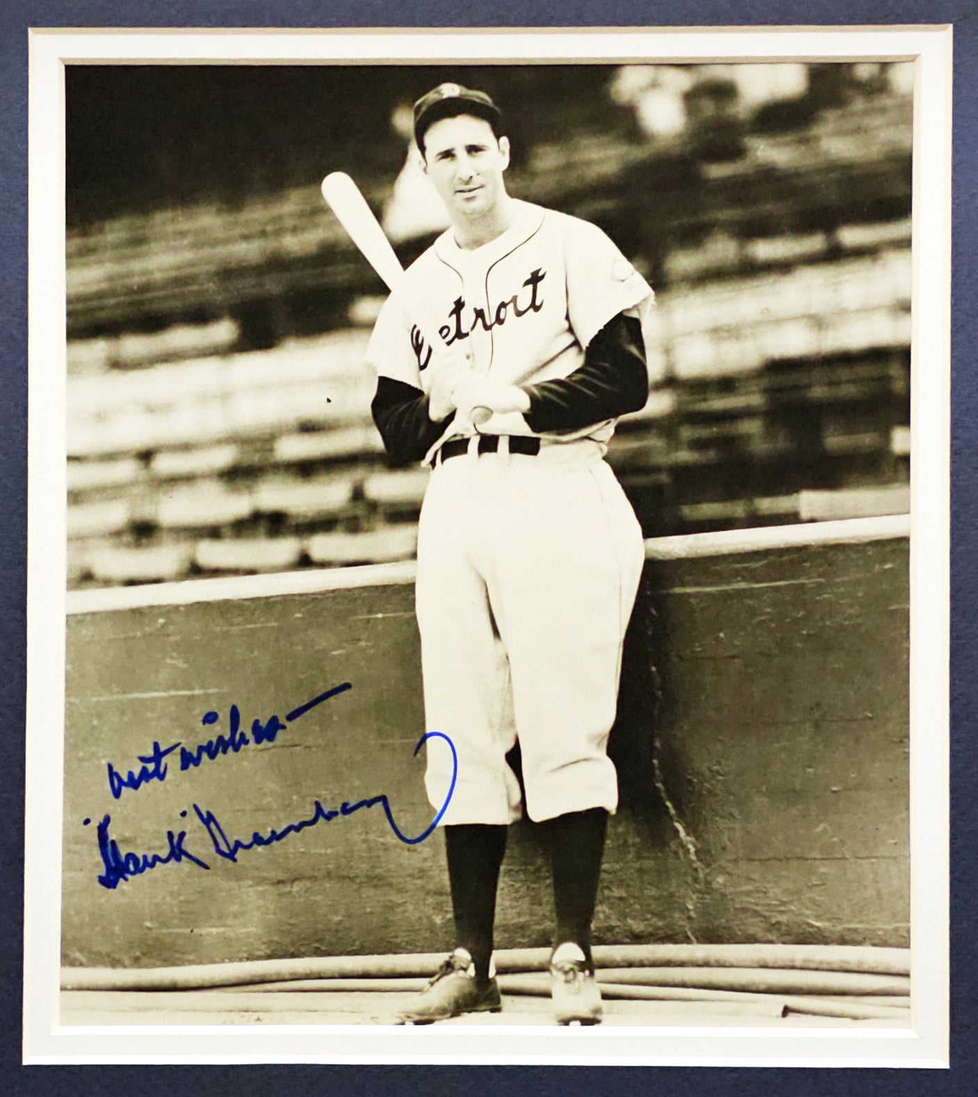 Hank Greenberg Autographed Framed 8x10 Photo Detroit Tigers "Best Wishes" PSA/DNA #O01163