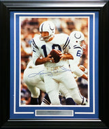 Johnny Unitas Autographed Framed 16x20 Photo Baltimore Colts Beckett BAS #AC56689