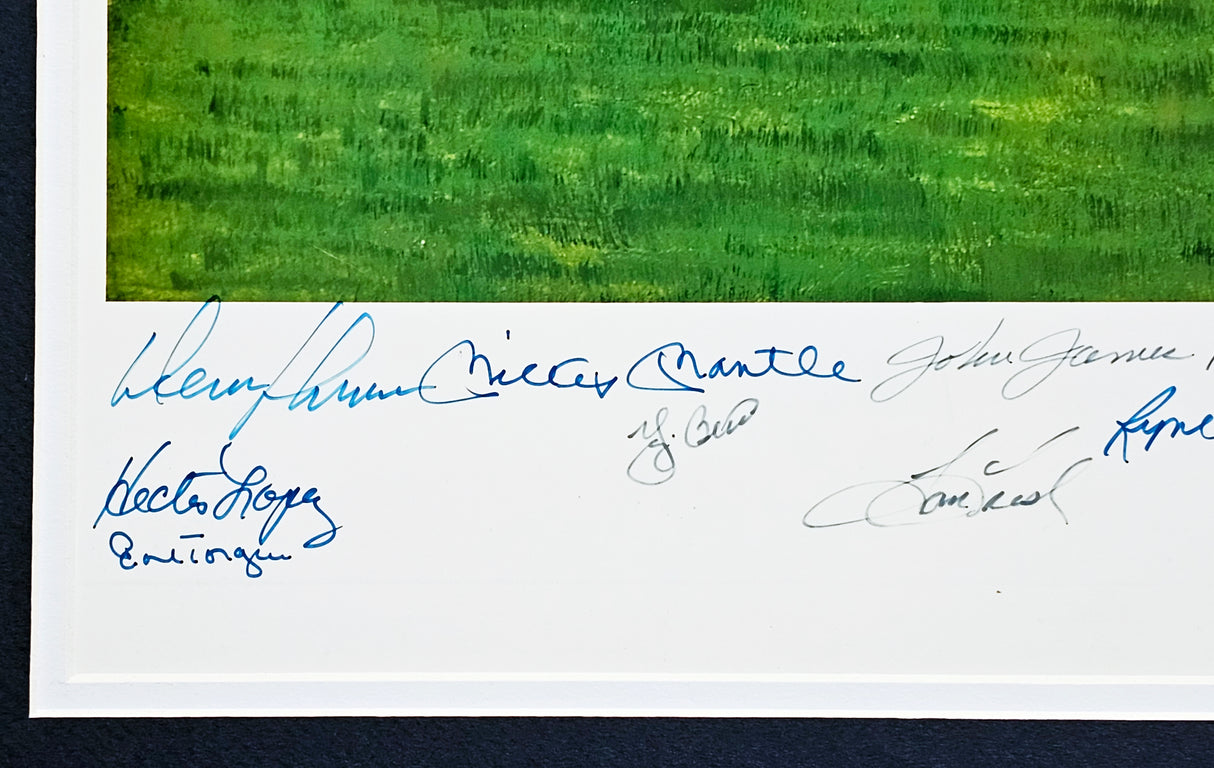 1961 New York Yankees Autographed Framed 24x36 Lithograph Photo With 34 Signatures Including Mickey Mantle & Yogi Berra #535/1000 PSA/DNA #AI03402
