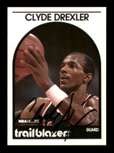 Clyde Drexler Autographed 1989-90 Hoops Card #190 Portland Trail Blazers SKU #219196