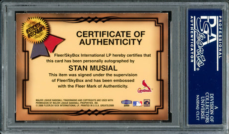 Stan Musial Autographed 2000 Fleer Greats Card St. Louis Cardinals PSA/DNA #83512936