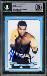Mike Tyson Autographed 1990 Living Legends Blue Card #18 Beckett BAS #15500888