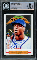 Ronald Acuna Jr. Autographed 2019 Donruss Optic Diamond Kings Card #16 Atlanta Braves Beckett BAS #15866418